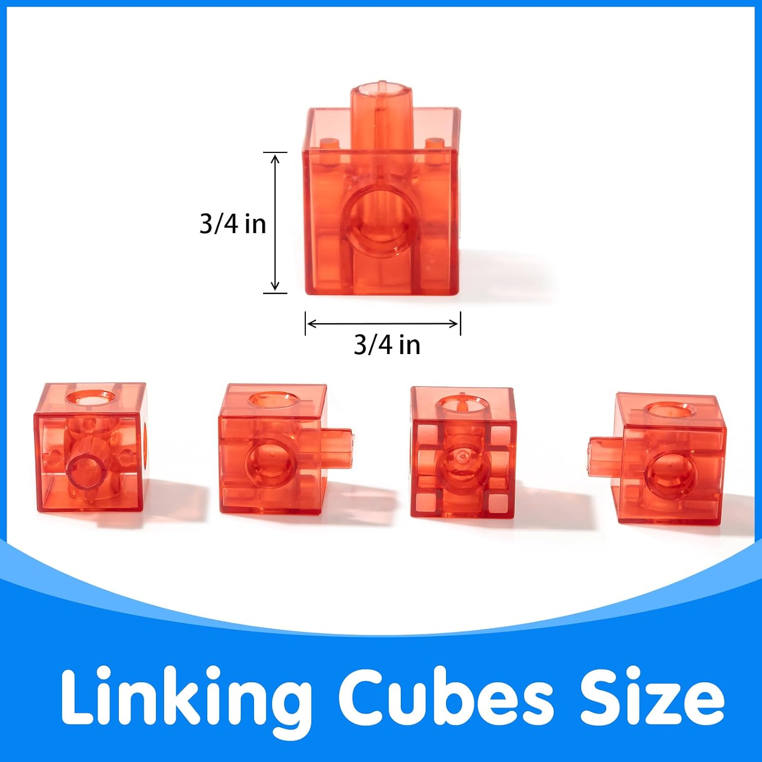 100 Pcs Translucent Linking Cubes – Light Table Manipulatives | Engaging Math Toys, Math Blocks for Early Learning and Creative Play - Image 3