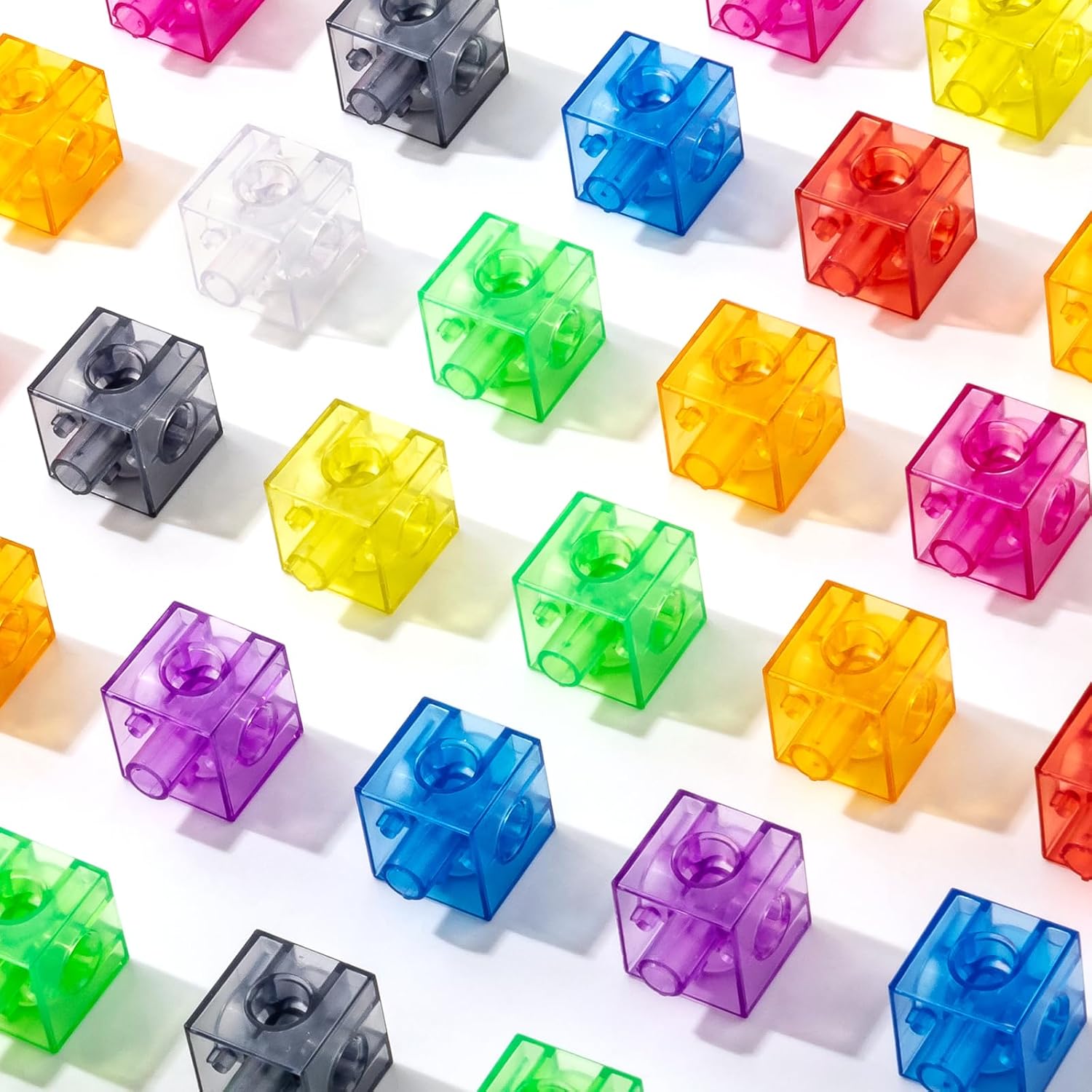 100 Pcs Translucent Linking Cubes – Light Table Manipulatives | Engaging Math Toys, Math Blocks for Early Learning and Creative Play - Image 8