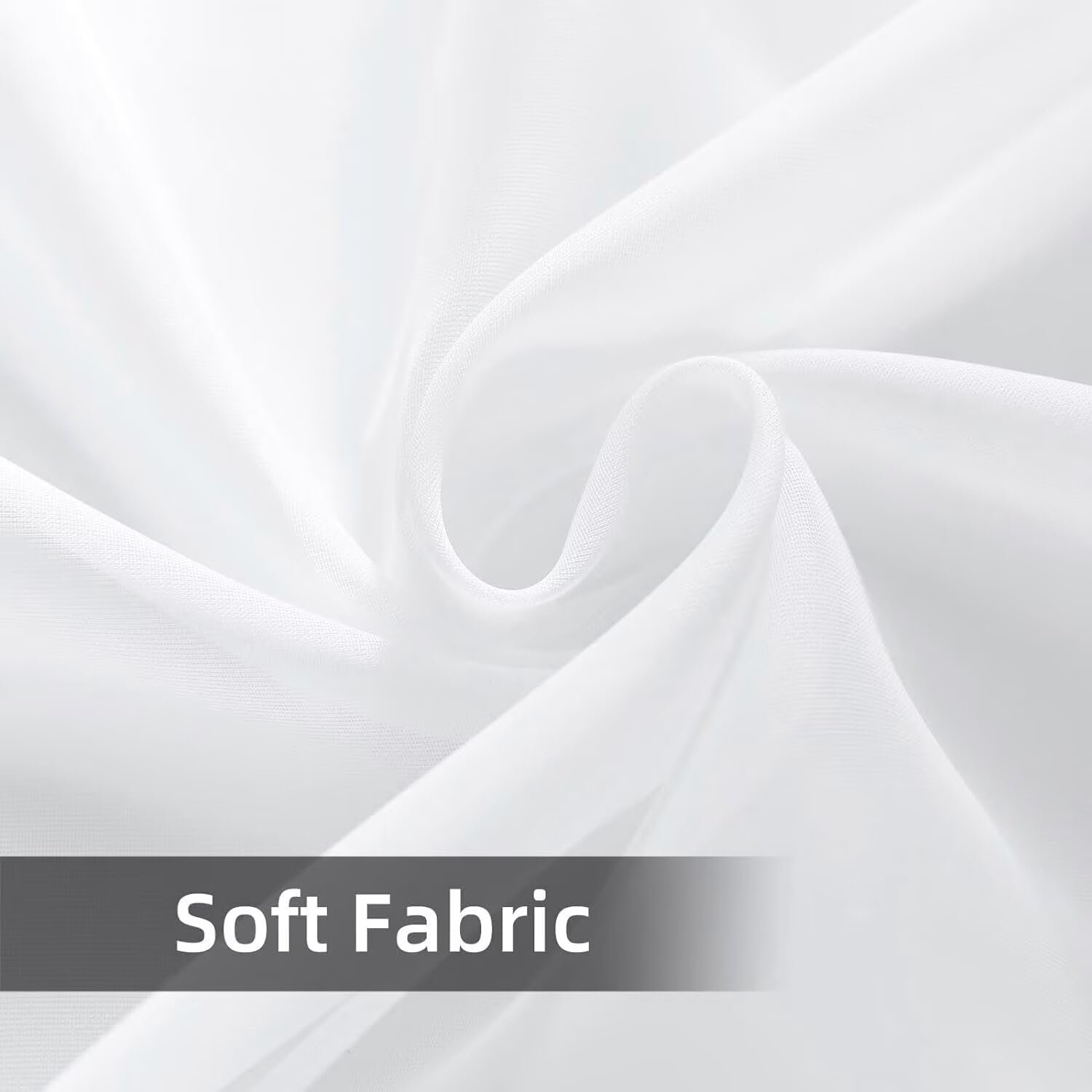 SpaceDresser Waterproof Outdoor Sheer Curtains for Patio - 2 Panels Rod Pocket Indoor Voile Sheer Curtain for Living Room,52W x 84L inch, White - Image 6