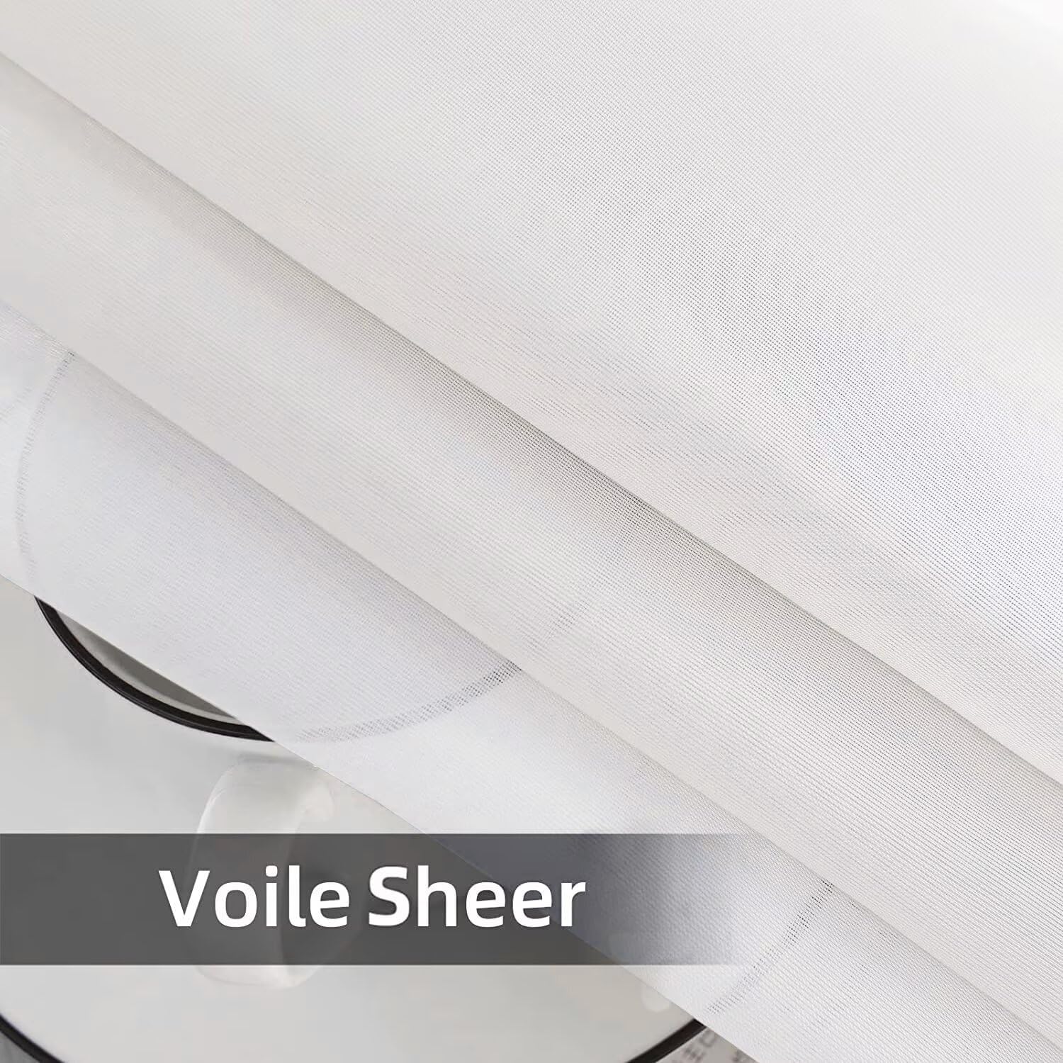 SpaceDresser Waterproof Outdoor Sheer Curtains for Patio - 2 Panels Rod Pocket Indoor Voile Sheer Curtain for Living Room,52W x 84L inch, White - Image 8